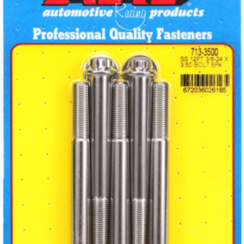 "3/8""-24 x 3.500 12pt SS bolts" (5pcs)