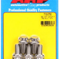   "3/8""-24 x  .750 12pt 7/16 wrenching SS bolts" (5pcs)