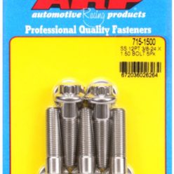   "3/8""-24 x 1.500 12pt 7/16 wrenching SS bolts" (5pcs)