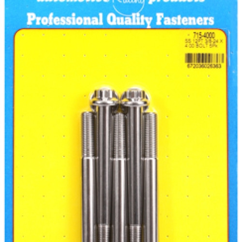 "3/8""-24 x 4.000 12pt 7/16 wrenching SS bolts" (5pcs)