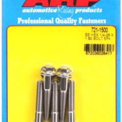 "1/4""-28 x 1.500 hex SS bolts" (5pcs)