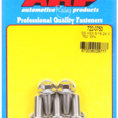 "5/16""-24 x  .750 hex SS bolts" (5pcs)