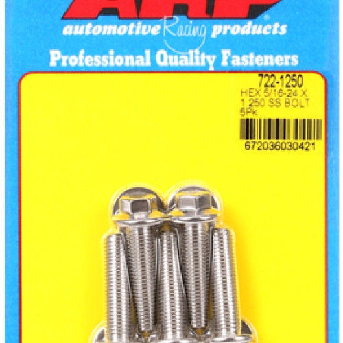 "5/16""-24 x 1.250 hex SS bolts" (5pcs)
