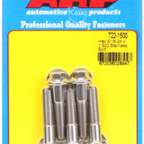 "5/16""-24 x 1.500 hex SS bolts" (5pcs)