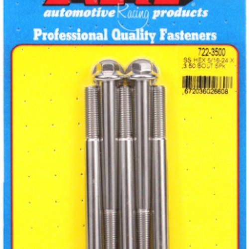 "5/16""-24 x 3.500 hex SS bolts" (5pcs)