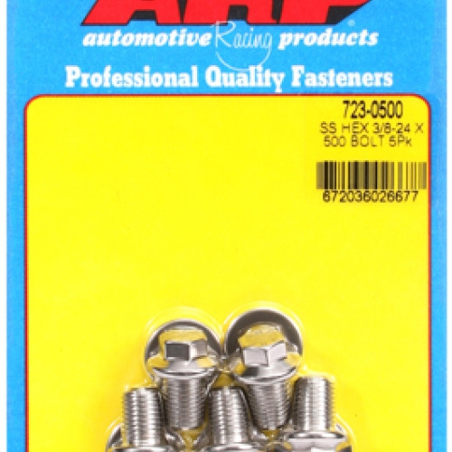 "3/8""-24 x  .500 hex SS bolts" (5pcs)