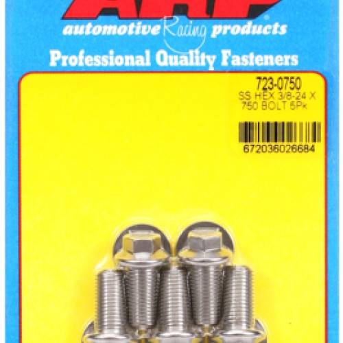"3/8""-24 x  .750 hex SS bolts" (5pcs)