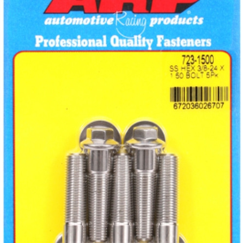 "3/8""-24 x 1.500 hex SS bolts" (5pcs)