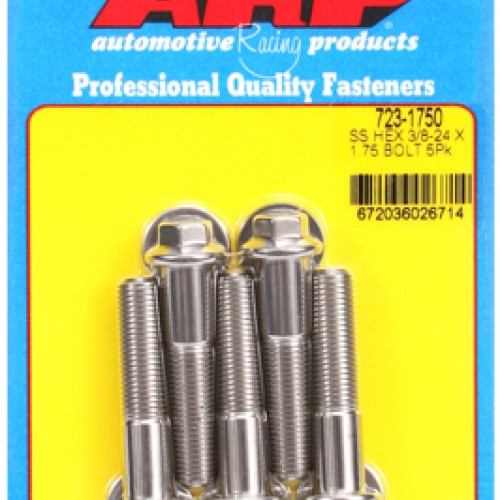 "3/8""-24 x 1.750 hex SS bolts" (5pcs)