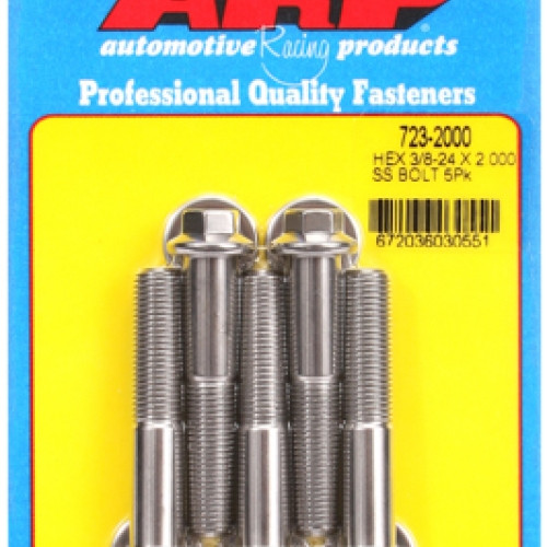 "3/8""-24 x 2.000 hex SS bolts" (5pcs)