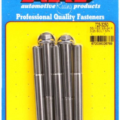 "3/8""-24 x 3.250 hex SS bolts" (5pcs)