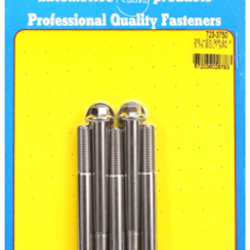 "3/8""-24 x 3.750 hex SS bolts" (5pcs)