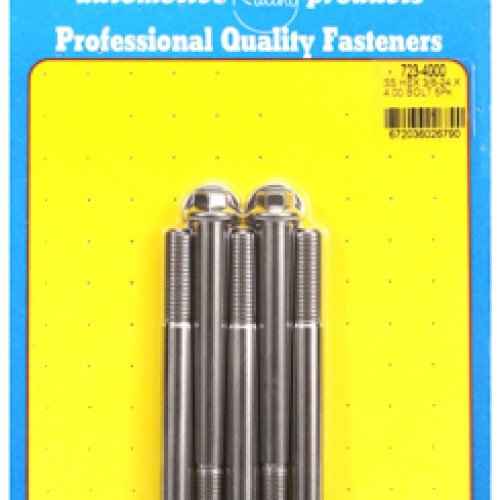 "3/8""-24 x 4.000 hex SS bolts" (5pcs)