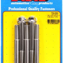   "3/8""-24 x 3.250 hex 7/16 wrenching SS bolts" (5pcs)