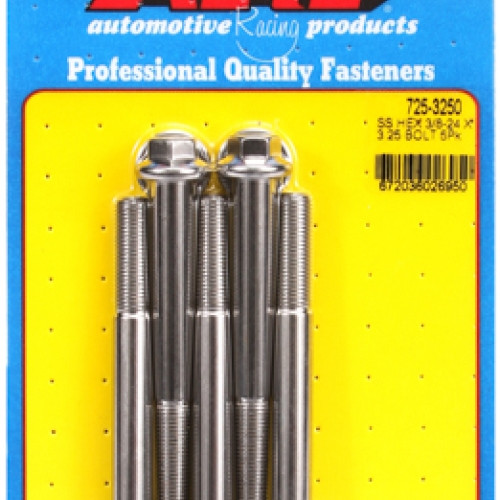 "3/8""-24 x 3.250 hex 7/16 wrenching SS bolts" (5pcs)