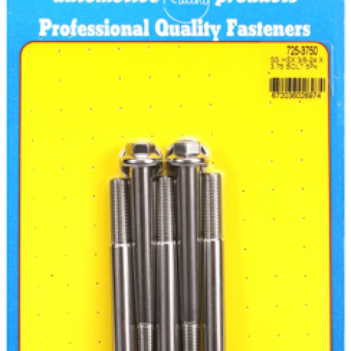 "3/8""-24 x 3.750 hex 7/16 wrenching SS bolts" (5pcs)