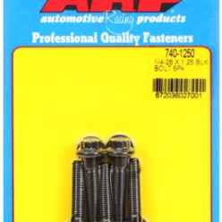   "1/4""-28 x 1.250 12pt black oxide bolts" (5pcs)