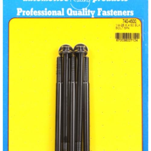 "1/4""-28 x 4.500 12pt black oxide bolts" (5pcs)