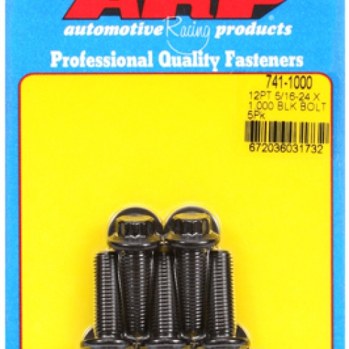 "5/16""-24 x 1.000 12pt black oxide bolts" (5pcs)