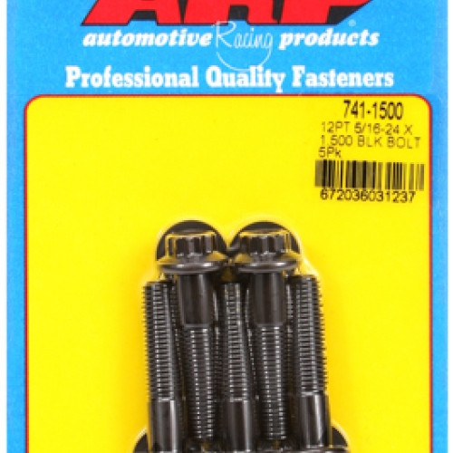 "5/16""-24 x 1.500 12pt black oxide bolts" (5pcs)