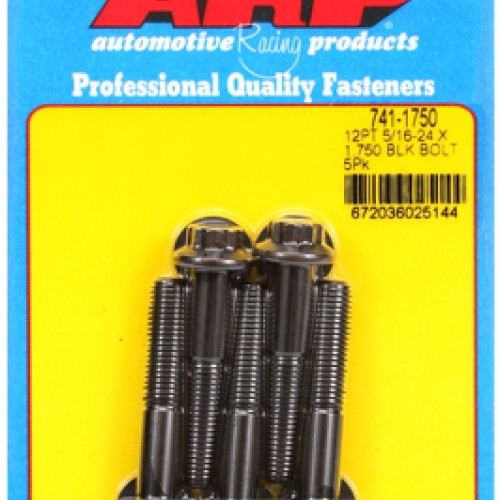 "5/16""-24 x 1.750 12pt black oxide bolts" (5pcs)