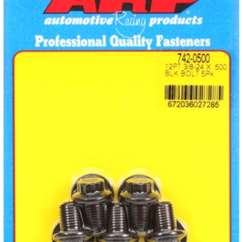 "3/8""-24 x  .500 12pt black oxide bolts" (5pcs)