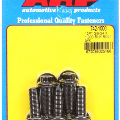 "3/8""-24 x 1.000 12pt black oxide bolts" (5pcs)