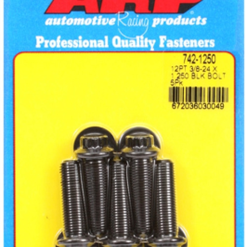 "3/8""-24 x 1.250 12pt black oxide bolts" (5pcs)