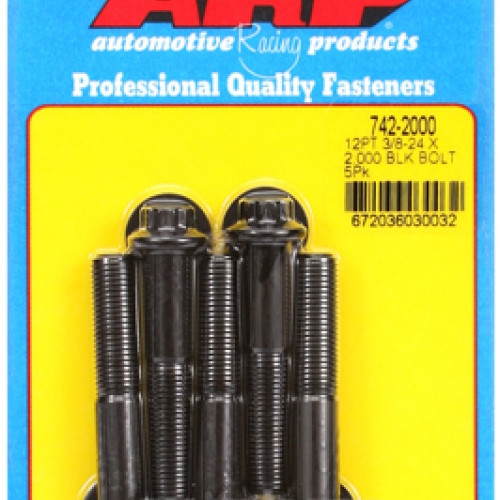 "3/8""-24 x 2.000 12pt black oxide bolts" (5pcs)