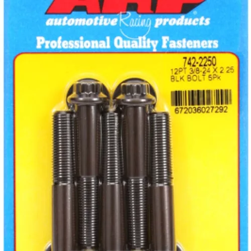 "3/8""-24 x 2.250 12pt black oxide bolts" (5pcs)