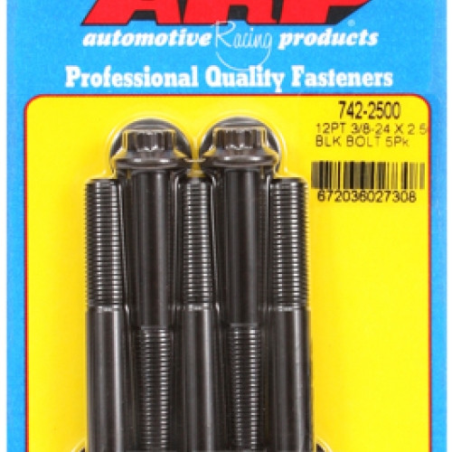 "3/8""-24 x 2.500 12pt black oxide bolts" (5pcs)
