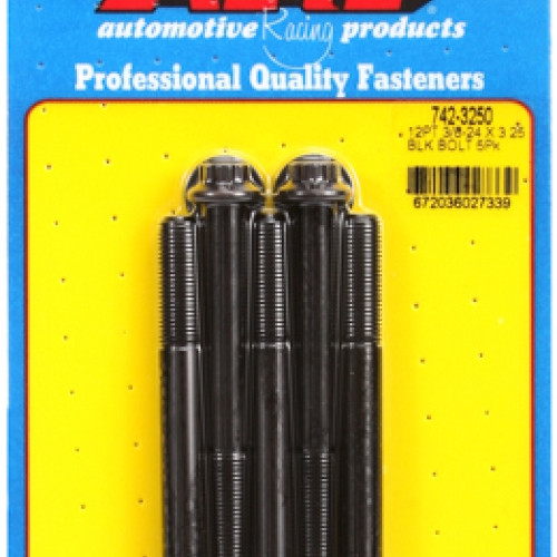 "3/8""-24 x 3.250 12pt black oxide bolts" (5pcs)