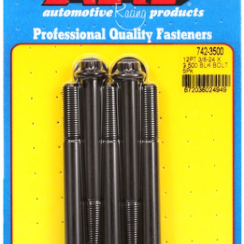 "3/8""-24 x 3.500 12pt black oxide bolts" (5pcs)