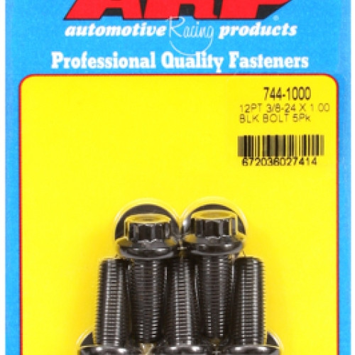 "3/8""-24 x 1.000 12pt 7/16 wrenching black oxide bolts"5pcs