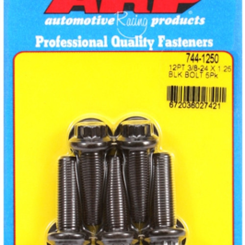 "3/8""-24 x 1.250 12pt 7/16 wrenching black oxide bolts"5pcs