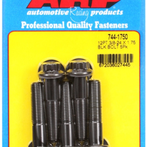 "3/8""-24 x 1.750 12pt 7/16 wrenching black oxide bolts"5pcs