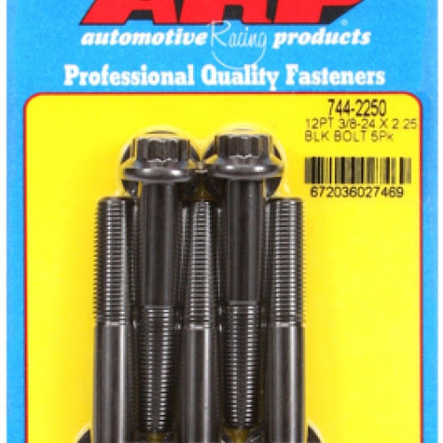 "3/8""-24 x 2.250 12pt 7/16 wrenching black oxide bolts"5pcs