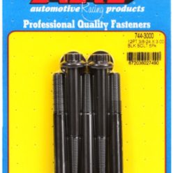   "3/8""-24 x 3.000 12pt 7/16 wrenching black oxide bolts"5pcs