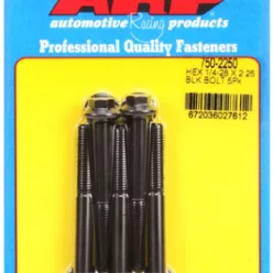   "1/4""-28 x 2.250 hex black oxide bolts" (5pcs)