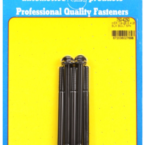 "1/4""-28 x 4.250 hex black oxide bolts" (5pcs)