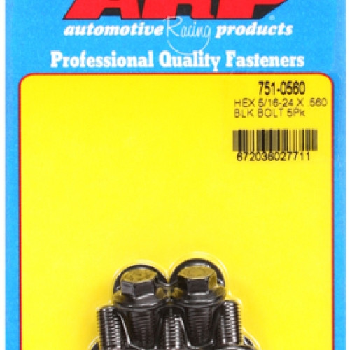 "5/16""-24 x .560 hex black oxide bolts" (5pcs)