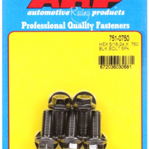 "5/16""-24 x .750 hex black oxide bolts" (5pcs)