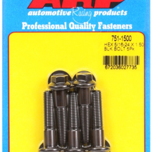 "5/16""-24 x 1.500 hex black oxide bolts" (5pcs)