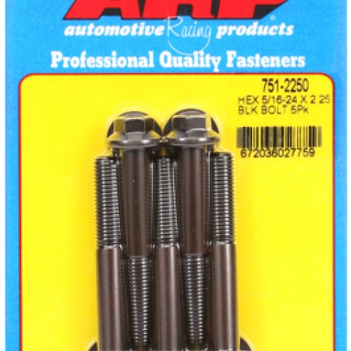 "5/16""-24 x 2.250 hex black oxide bolts" (5pcs)