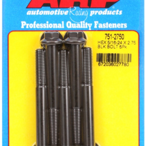 "5/16""-24 x 2.750 hex black oxide bolts" (5pcs)