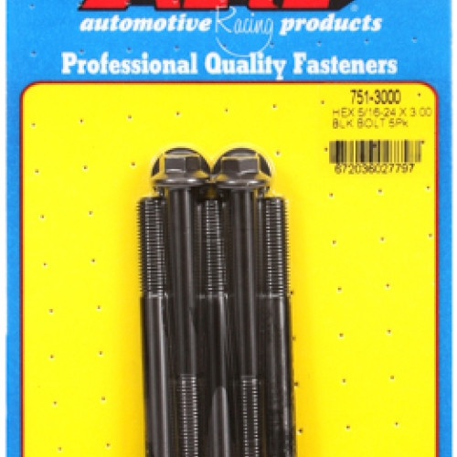 "5/16""-24 x 3.000 hex black oxide bolts" (5pcs)