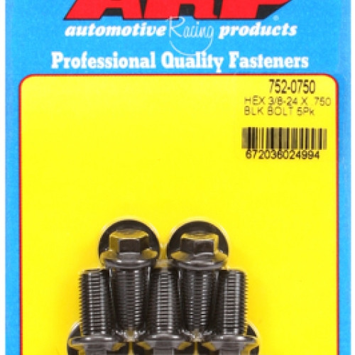 "3/8""-24 x  .750 hex black oxide bolts" (5pcs)