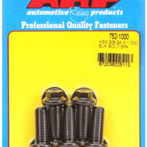 "3/8""-24 x 1.000 hex black oxide bolts" (5pcs)