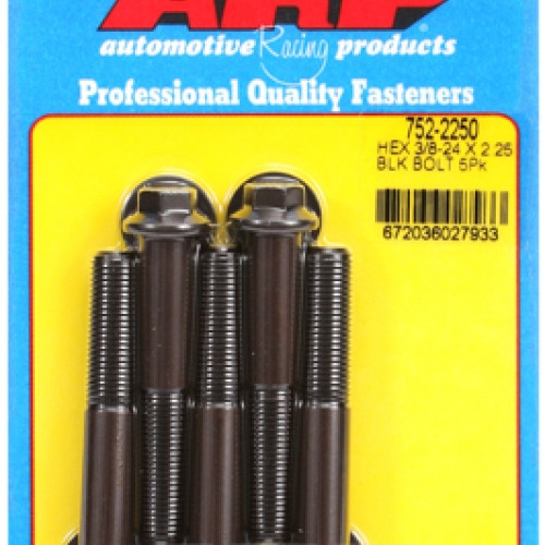 "3/8""-24 x 2.250 hex black oxide bolts" (5pcs)