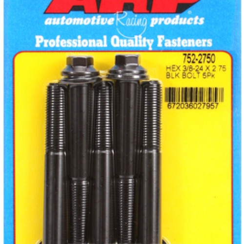 "3/8""-24 x 2.750 hex black oxide bolts" (5pcs)